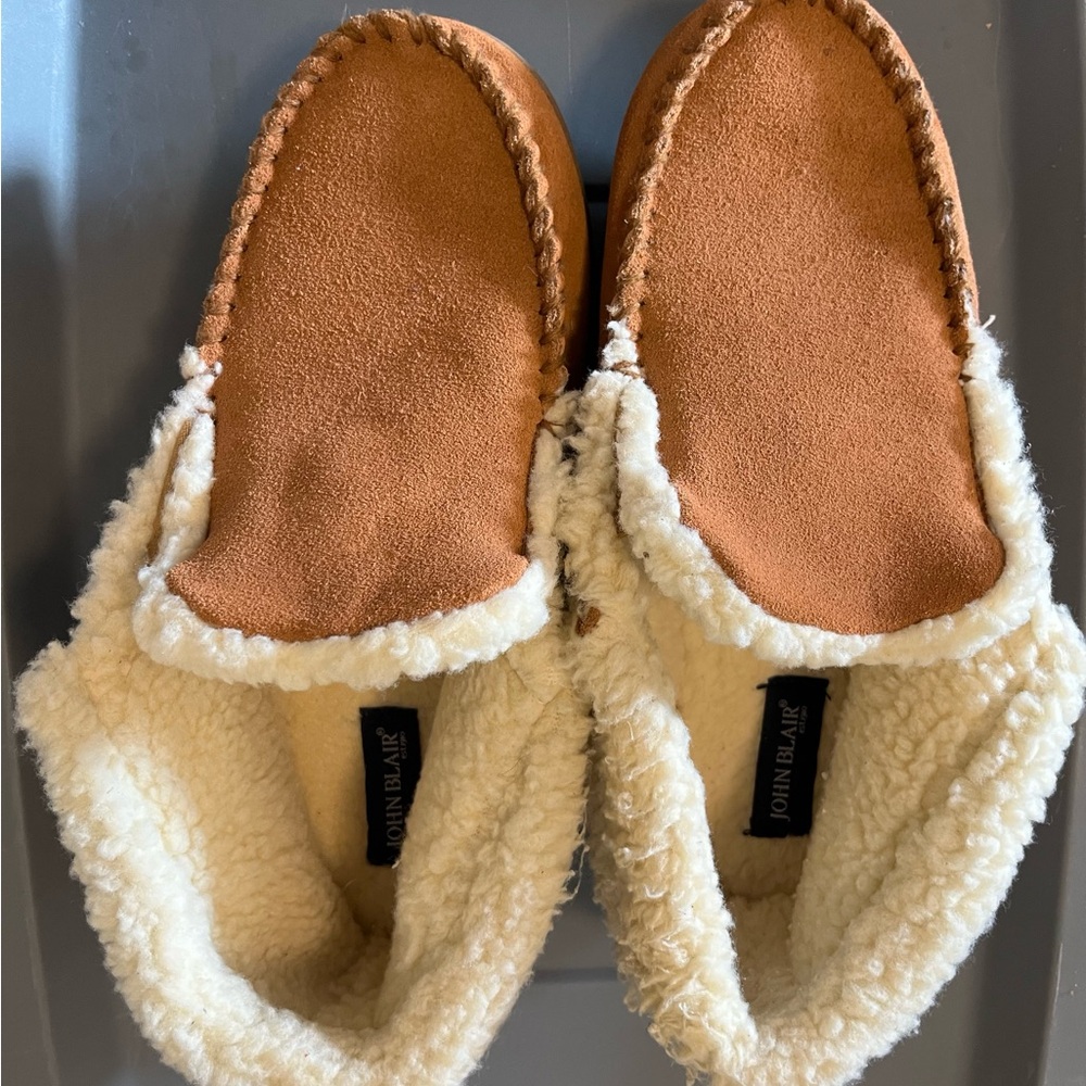John Blair Men's Brown Loafers with Cream Lining Sz 12